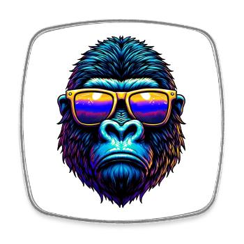 Gorilla - Square fridge magnet - white - Front