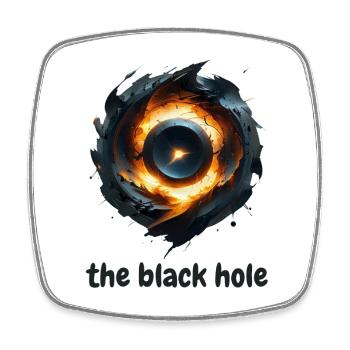 Das Schwarze Loch - Viereckiger Kühlschrankmagnet - Weiß - Vorne