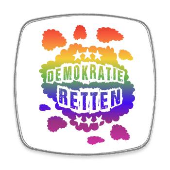 AfD stoppen gegen rechts Demokratie Vielfalt links - Viereckiger Kühlschrankmagnet - Weiß - Vorne