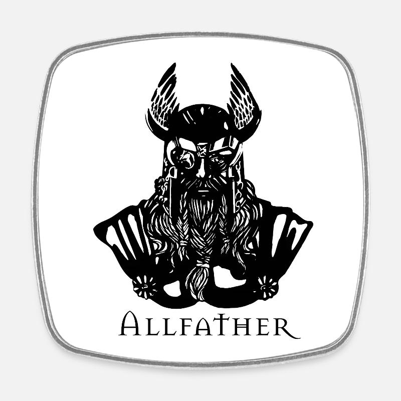 Nordic Warrior Silhouette - Square fridge magnet - white