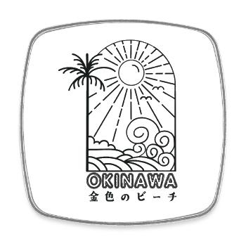 Okinawa Golden Beaches of Japan - Viereckiger Kühlschrankmagnet - Weiß - Vorne
