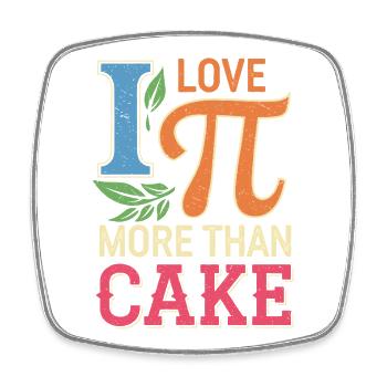 Ich liebe Pi mehr als Kuchen - Viereckiger Kühlschrankmagnet - Weiß - Vorne