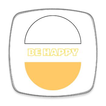 Be Happy - Viereckiger Kühlschrankmagnet - Weiß - Vorne
