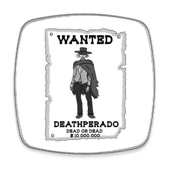 Skeleton Cowboy - Square fridge magnet - white - Front