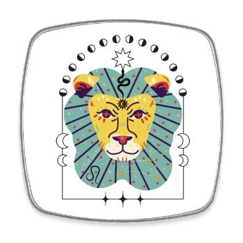 leo 2.0 - Viereckiger Kühlschrankmagnet - Weiß - Vorne