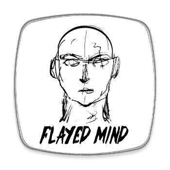 Flayed Mind schwarz - Viereckiger Kühlschrankmagnet - Weiß - Vorne