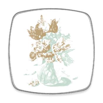 Vintage Flower Vase with Roses - Square fridge magnet - white - Front