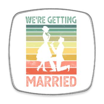 Hochzeit Heirat - Viereckiger Kühlschrankmagnet - Weiß - Vorne