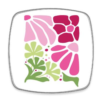 Boho Flowers Spring Summer Garden Nature - Square fridge magnet - white - Front