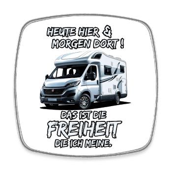 Here today & there tomorrow, that's freedom... - Square fridge magnet - white - Front