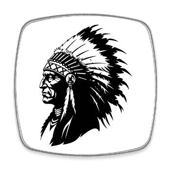 Indianerhäuptling - Viereckiger Kühlschrankmagnet - Weiß - Vorne