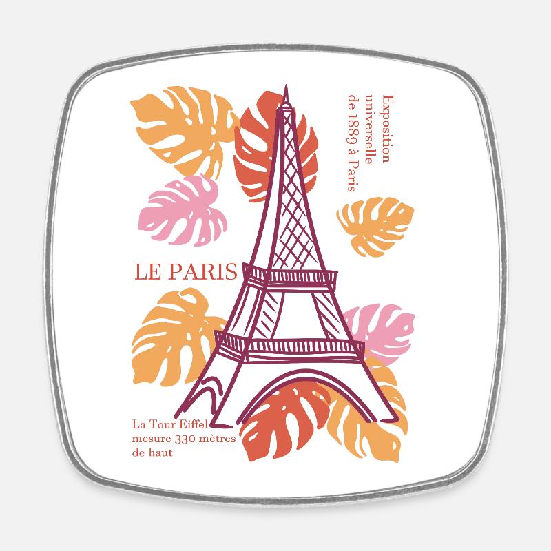 Tour Eiffel - Magnet carré - blanc