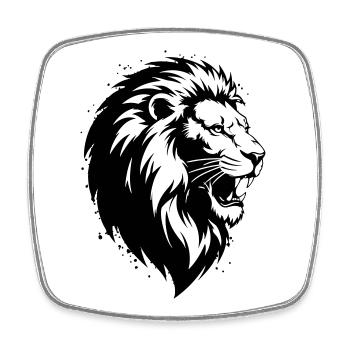 Mad Leon - Square fridge magnet - white - Front