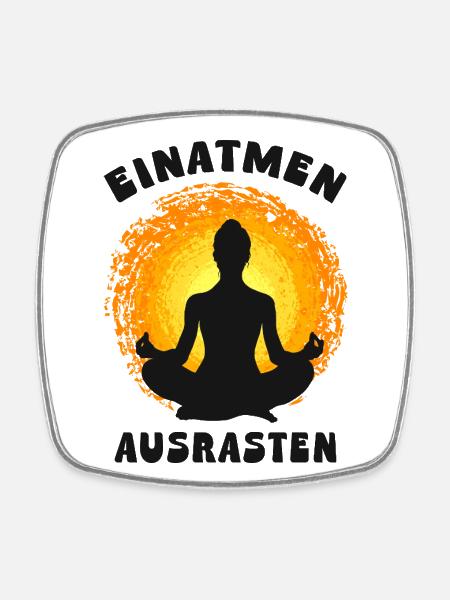Einatmen Ausrasten - Viereckiger Kühlschrankmagnet - Weiß