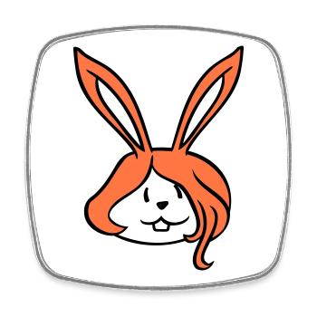 Hase Mädchen Hübsche Frau Häsin Süß lange Haare - Viereckiger Kühlschrankmagnet - Weiß - Vorne