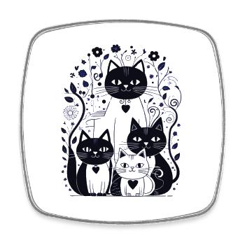 Kittymania - Magnet carré - blanc - Devant
