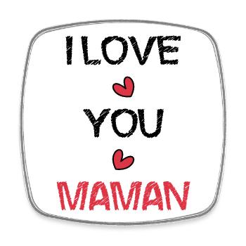 MOTHER'S DAY. HAPPY MOTHER'S DAY. MOM - Square fridge magnet - white - Front