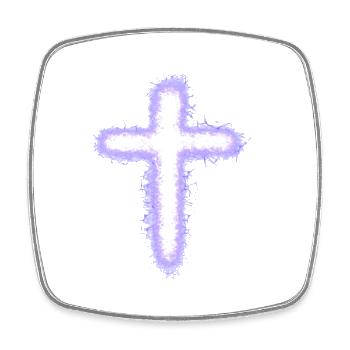 Cross - Square fridge magnet - white - Front