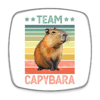 Capybara Wasserschwein - Square fridge magnet - white - Front