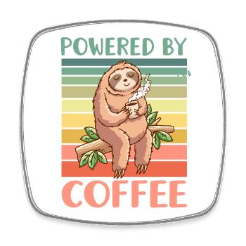 Kaffee Faultier - Viereckiger Kühlschrankmagnet - Weiß - Vorne