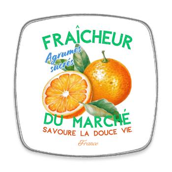 Fraicheur du marché - Magnet carré - blanc - Devant