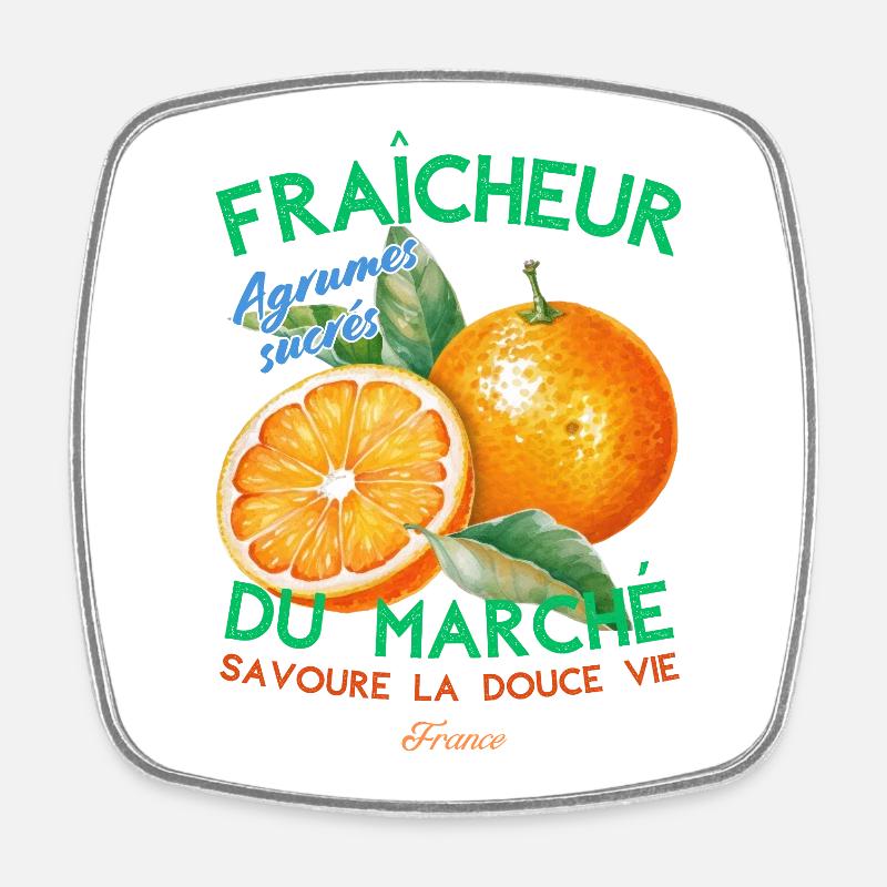 Fraicheur du marché - Square fridge magnet - white