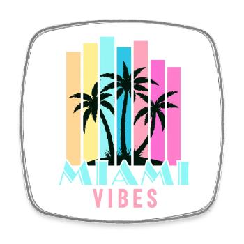 Miami Vibes - Viereckiger Kühlschrankmagnet - Weiß - Vorne