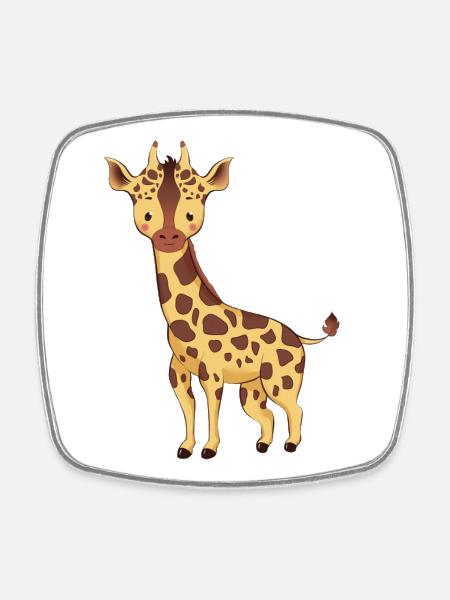 Giraffe - Viereckiger Kühlschrankmagnet - Weiß
