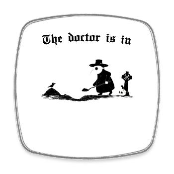 The doctor is in - Viereckiger Kühlschrankmagnet - Weiß - Vorne