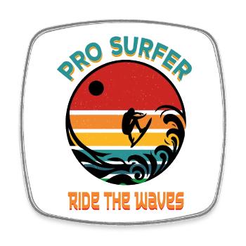 Pro Surfer - Square fridge magnet - white - Front