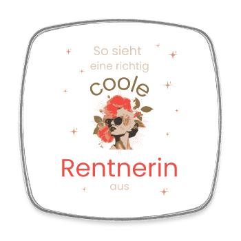Pension: This is what a really cool pensioner looks like - Square fridge magnet - white - Front