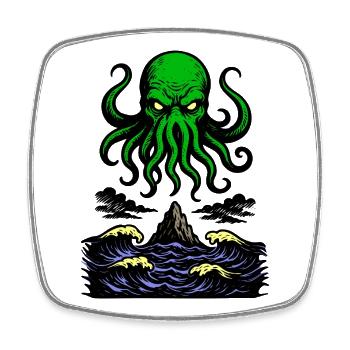 Cthulhu Rétro 2 - Magnet carré - blanc - Devant