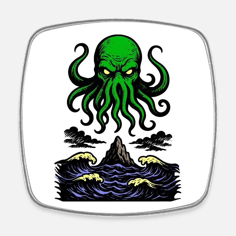 Cthulhu Rétro 2 - Magnet carré - blanc
