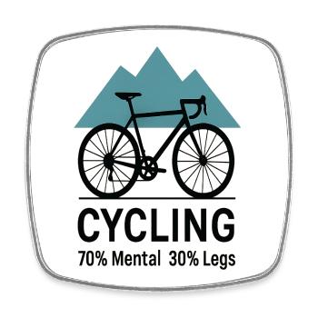 CYCLING Motivation - Square fridge magnet - white - Front