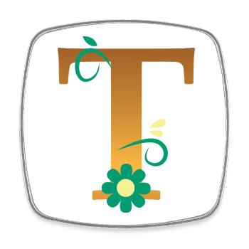 T - Square fridge magnet - white - Front