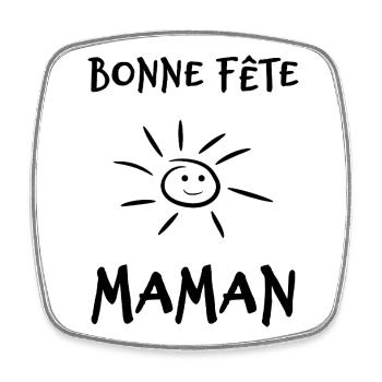 MOM. MOTHER'S DAY. HEART. FEAST. HAPPY BIRTHDAY - Square fridge magnet - white - Front