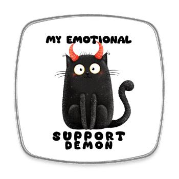 Emotionaler Support-Dämon – Lustige Katzen Edition - Viereckiger Kühlschrankmagnet - Weiß - Vorne