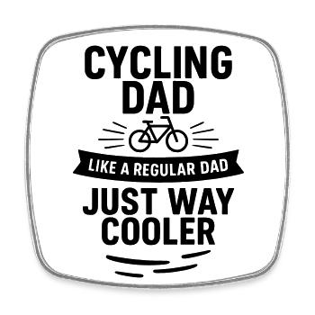 Fahrrad-Papa – Cooler als der Durchschnitt - Viereckiger Kühlschrankmagnet - Weiß - Vorne