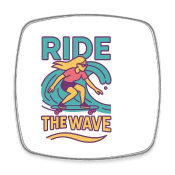 Surfen & Scrollen Thema T-Shirt - Viereckiger Kühlschrankmagnet - Weiß - Vorne