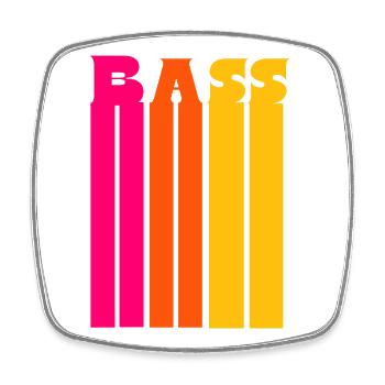 Choir Bass Voice Retro Stripes - Square fridge magnet - white - Front