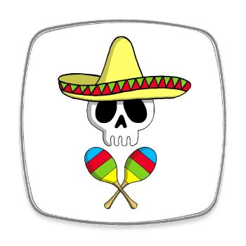 Crâne mexicain - Magnet carré - blanc - Devant