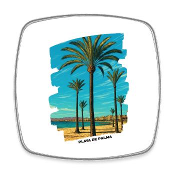 Playa de Palma - Mallorca - Viereckiger Kühlschrankmagnet - Weiß - Vorne