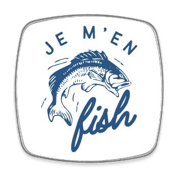 T-shirt pour Pêcheur-Je m'en fish - Magnet carré - blanc - Devant