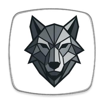 Geometric Wolf - Viereckiger Kühlschrankmagnet - Weiß - Vorne