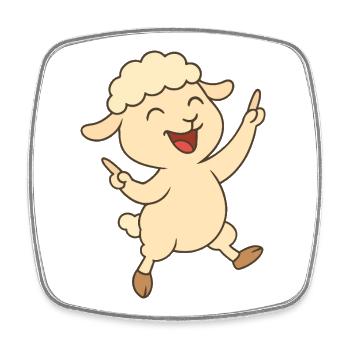 Dancing Lamb - Square fridge magnet - white - Front