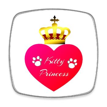 Kitty Princess, Herzen, Tier Tatzen - Viereckiger Kühlschrankmagnet - Weiß - Vorne