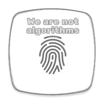 Humans Instead of Algorithms – Statement T-Shirt - Square fridge magnet - white - Front