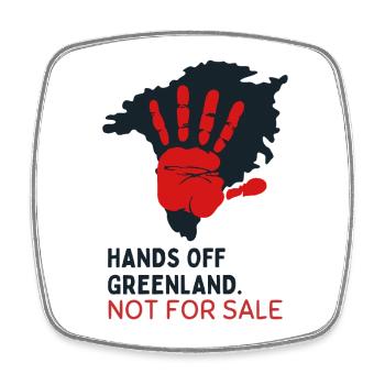 Hands Off Greenland n’est pas à vendre - Magnet carré - blanc - Devant
