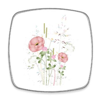 Tender summer meadow with flowers in pastel - Square fridge magnet - white - Front