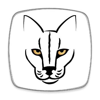 Le regard du chat - Magnet carré - blanc - Devant